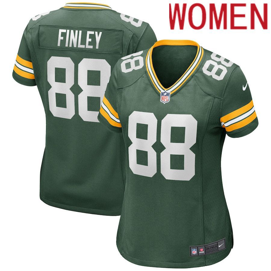 Women Green Bay Packers #88 Jermichael Finley Nike Green Game Retired Player NFL Jersey
